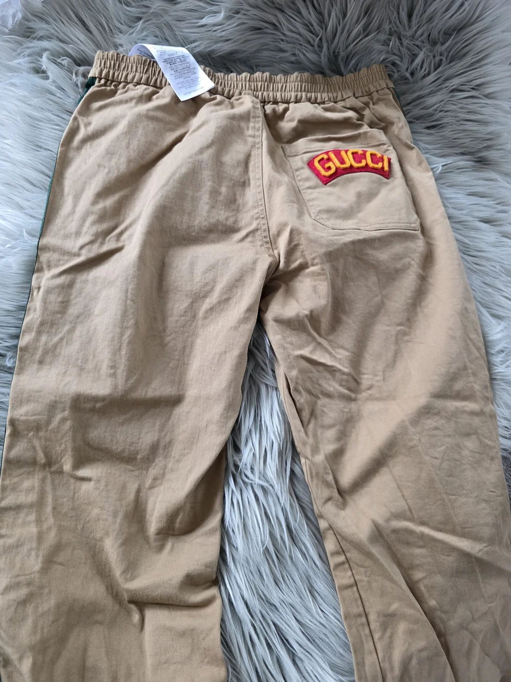 Gucci Tan Chinos with Red & Green Side Stripes Uzed Size 10 Boys